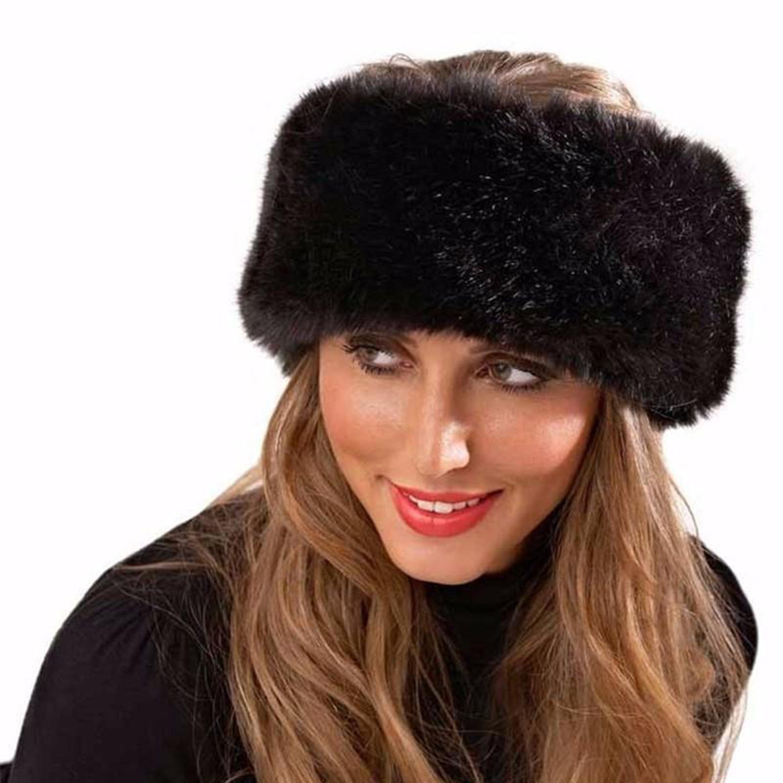 Fleece Ear Warmer Band - Kunstfell-Ohrenwärmer-Stirnband für Damen, Winter, gemütliches, mit