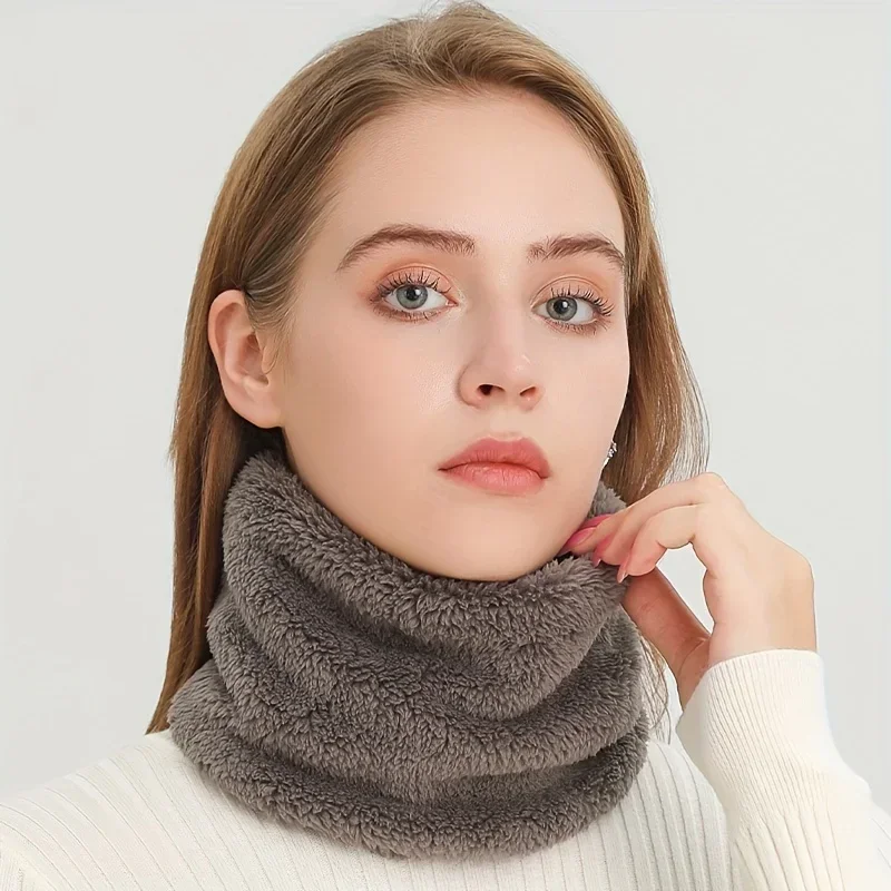 Neck Gaiter Fleece - Winddichter Plüsch-Unendlichkeitsschal, einfarbig, Halsmanschette, niedlich, kältebeständig,