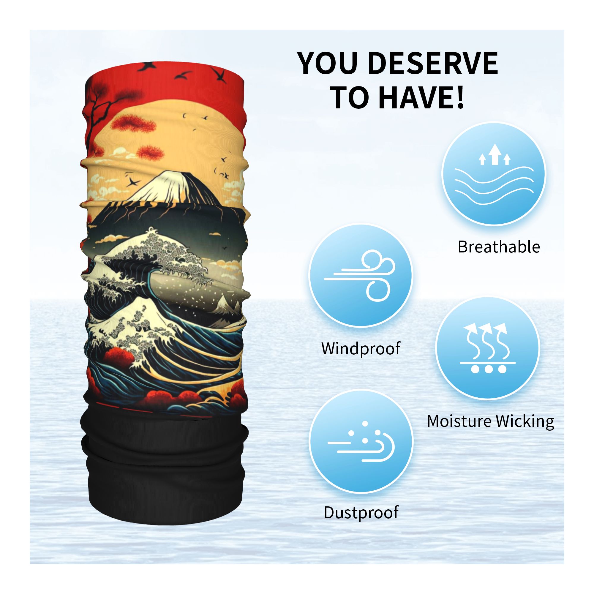 The Great Wave off Kanagawa Ba – Neck Gaiter Fleece Bewertung und Preis