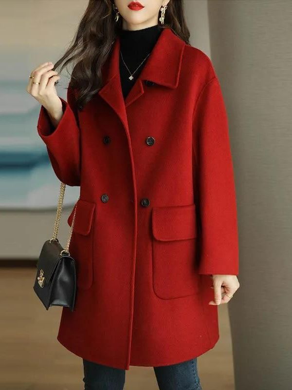 Stilvoller, mittellanger Wollm – Wool Coat Peacoat Bewertung und Preis