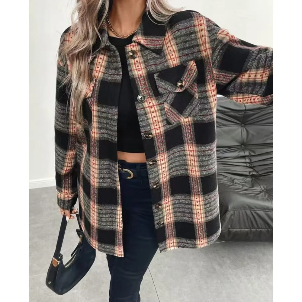 Herbst-Winter-Damenmode, mit S – Flannel Shirt Lined Bewertung und Preis