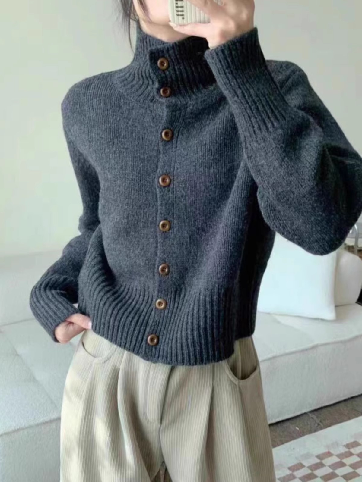 Französisch neue Roll kragen p – Wool Coat Peacoat Bewertung und Preis